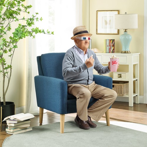 High back armchair with - high,