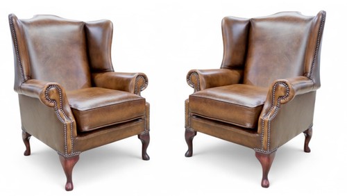 High back armchair - back, leather