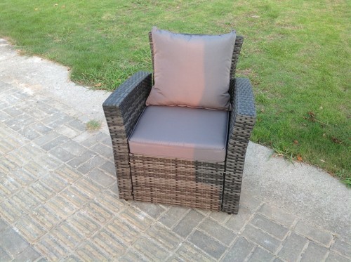 High back rattan arm chair - high,