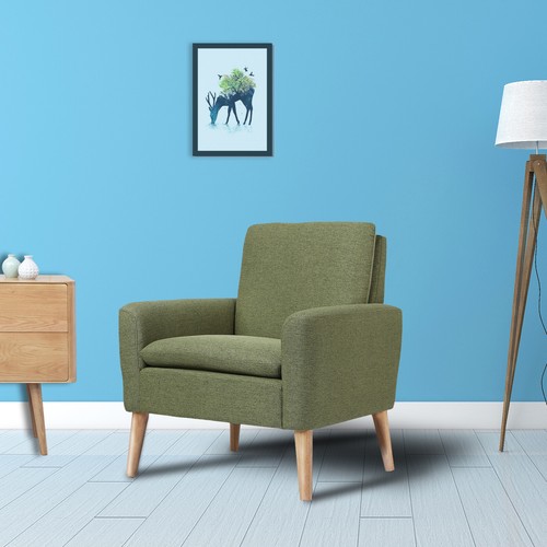 High back armchair with - high,