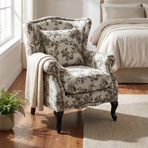 Linen queen anne high back - linen,