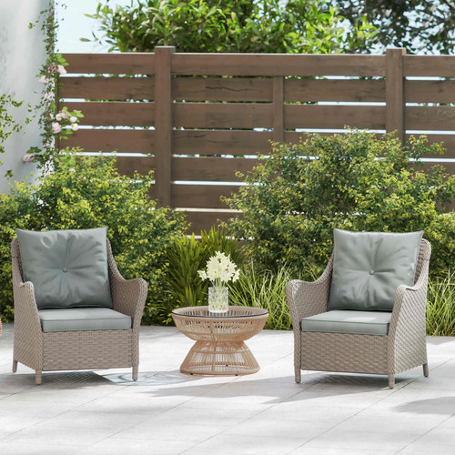 2pieces rattan garden - garden, chairs
