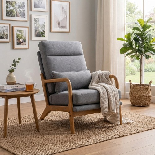 Sturdy high back armchair - armchair, in