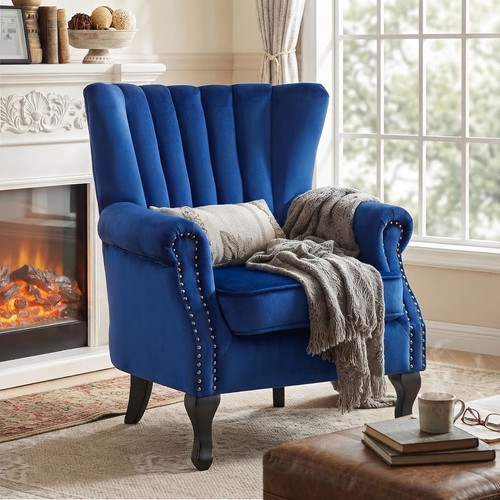 Luxurious navy velvet high - navy,