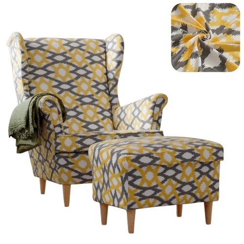 Wing back chair and ottoman - wing,