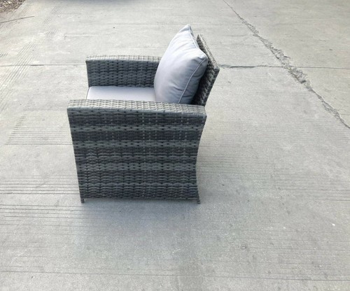 High back rattan arm chair - arm,