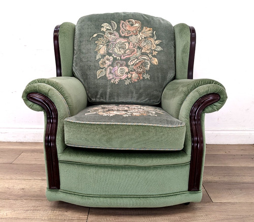 Armchair mint green velour - mint,