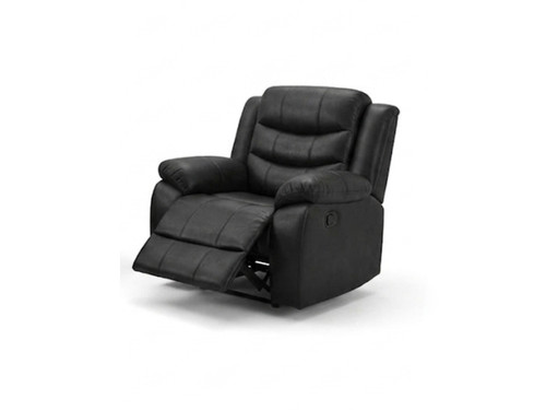Roma black leather recliner - leather,